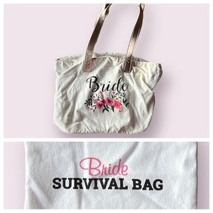 Bride wedding honeymoon Tote Bag and Zipper Pouch Bundle